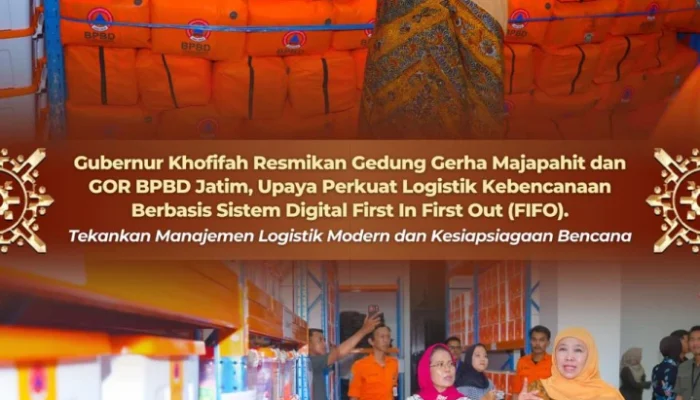 Gubernur Khofifah Perkuat Kesiapsiagaan Bencana Jatim Lewat Peresmian Gerha Majapahit dan GOR BPBD Berbasis Sistem Digital FIFO