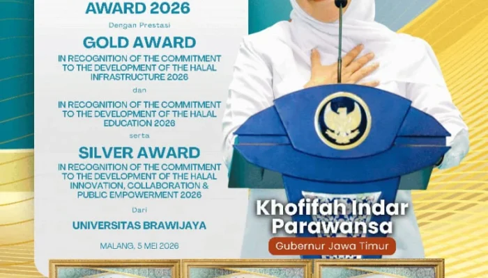 Gubernur Khofifah Banggakan Jatim, Borong Tiga Penghargaan di UB Halal Metric Award 2026