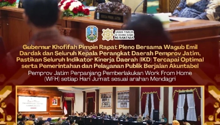 Gubernur Khofifah Tegaskan Layanan Publik Tetap Optimal Meski WFH Berlanjut