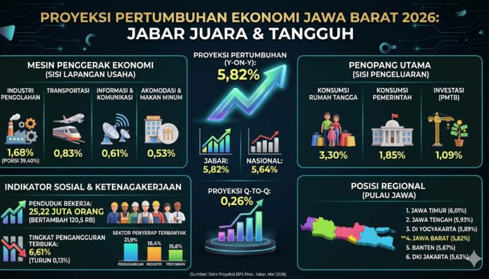 Ekonomi Jawa Barat Tumbuh 5,79 Persen, Lampaui Nasional, Konsumsi dan Industri Jadi Penopang