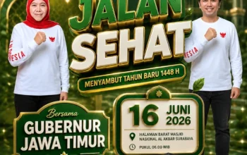 Gubernur Khofifah Ajak Warga Perkuat Ukhuwah dan Kesehatan Melalui Jalan Sehat Tahun Baru Islam 1448 H