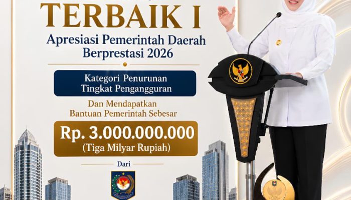TPT Jatim Turun ke 3,55 Persen, Pemprov Raih Penghargaan Penurunan Pengangguran Terbaik