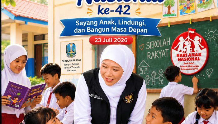 Hari Anak Nasional 2026, Gubernur Jawa Timur Tekankan Pentingnya Hak Anak dan Pendidikan Berkualitas