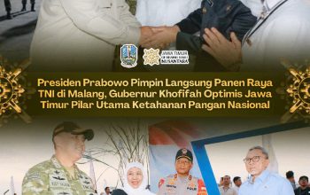 Gubernur Khofifah :    Jawa Timur Pertegas Posisi sebagai Penggerak Swasembada Pangan Nasional Lewat Panen Raya TNI