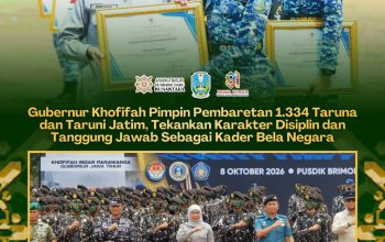 Khofifah Bekali 1.334 Taruna Jatim dengan Pesan Disiplin, Integritas dan Tanggung Jawab Bela Negara